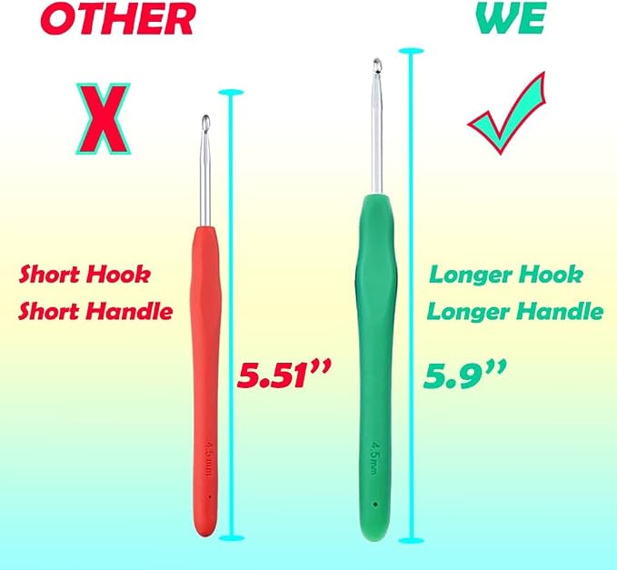 Yarniss Ergonomic Crochet Hooks Set, 9 Sizes Crochet Hooks - Image 3