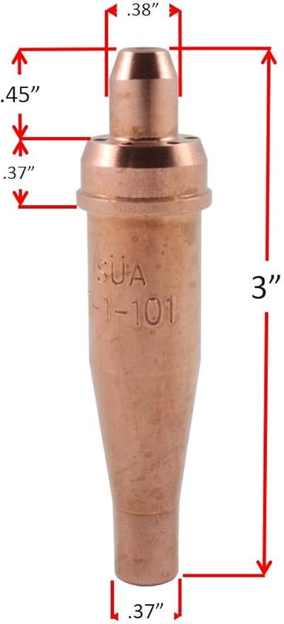 SÜA - Heavy Duty Oxy-Fuel Torch Replacement for Victor with Check Valves + Cutting Tip + Welding Tip (Acetylene)