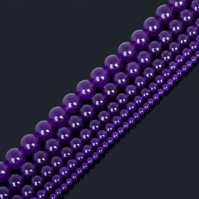 Zenkeeper 108Pcs Purple Natural Stones Chalcedony Beads Spacer Loose Beads Bulk - Image 7