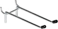 10 Pcs Pegboard Hooks, 6 Inch Peg Board Hooks, Pegboard Pegs Accessories with Rubber Tipped, Double Peg Hook Fit 1/4” Hole, Heavy Duty Tool Utility Hook for Hanging Tools, Bags and More