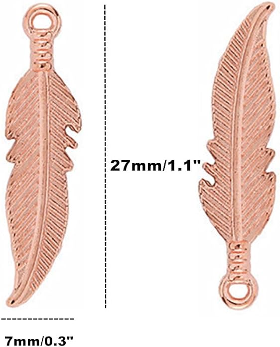 ALIMITOPIA 100pcs Alloy Feather Charms Pendants Easter Angel Wing Feather - Image 2