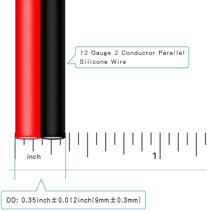 BNTECHGO 12 Gauge Flexible 2 Conductor Parallel Silicone Wire Spool Red Black High Resistant 200 deg C 600V for Single Color LED Strip Extension Cable Cord,Model 250ft Stranded Tinned Copper Wire