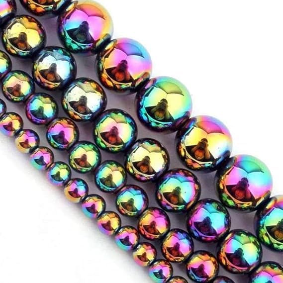 Zenkeeper About 180 Pcs Rainbow Hematite Beads - Image 3