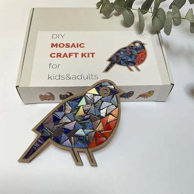TATREBCRE DIY Mosaic Kit for Adults – Feather, Cat & Heart Designs – Christmas - Image 6