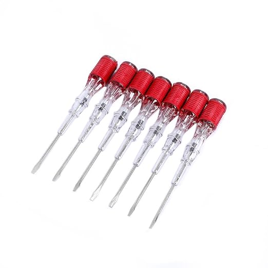 Fielect 3pcs Voltage Tester Voltage Detector Pen Circuit Tester Tool Steel Batch Slotted Test Pencil JRDB-859 AC/DC 100-500V Clear