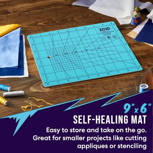 Zoid 9" x 6" Self-Healing Cutting Mat, PVC Grid Mat, Crafting and Sewing Mat - Image 4