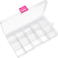 IOOLEEM 15 Grids Plastic Bead Organizer Box, Organizer Container Storage Box by IOOLEEM