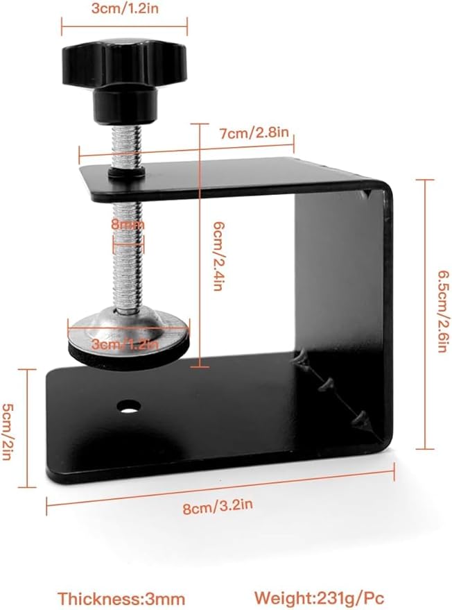 Drawer Front Installation Clamps, Cold-Rolled C Clamps for Woodworking, Door Installation Tools and Cabinet Tools with Protective Pads (1 Pcs)