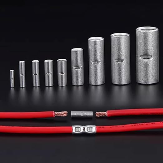 10 PCS Non-Insulated Butt Connectors Kit, AWG #4 Wire Ferrules, Electrical Wire Connectors Crimp Ferrule Terminals Kit-BN22