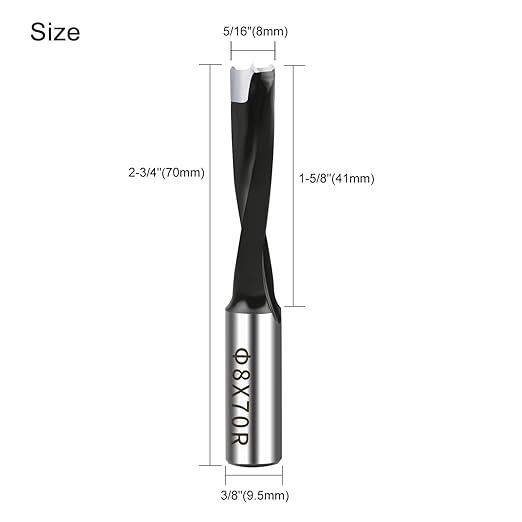 ASNOMY 5/16" Inch Carbide Forstner Drill Bit, 8mm Carbide Tipped Forstner Bit for Hard Wood, Wood Drilling Hole Saw Set Woodworking Hinge Cutter Tool Kits for Wood Plastic Plywood