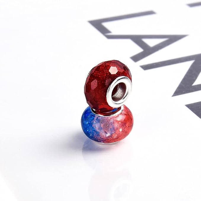 Aipridy European Large Hole Beads, Colorful Glass Charm Beads Set - Image 3