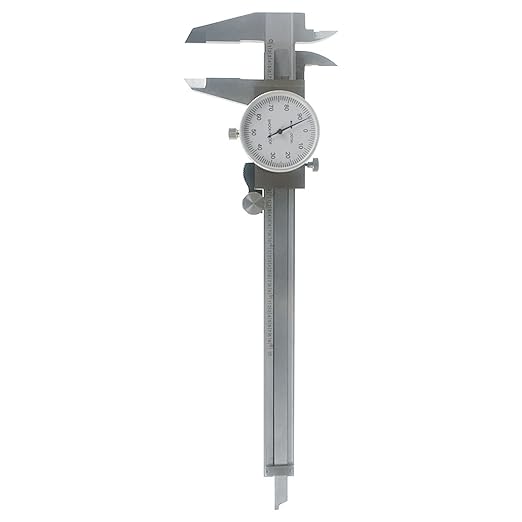Stainless Steel 6-Inch Dial Caliper - Measuring Range 0-6 Inch for Internal and External Dimensions and Depth - Easy to Use Tool With Suitcase