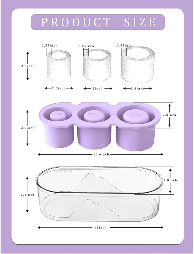 2PC Silicone Ice Mold for Stanley Cup 30 40oz, Tumbler Ice Maker | Easy Fill - Image 2