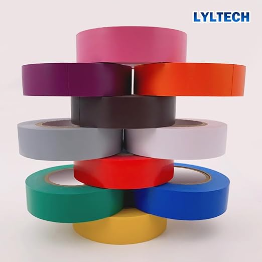 Electrical Tape Matte Rainbow 10 Colors Pack 3/4-Inch by 60 Feet, Waterproof,Strong Adhesive, Durable, Easy-Wrap