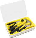 DNA MOTORING 17pcs Daily Repair Toolbox, Home Tool Kit w/Hammer, Wrench Pliers, Screwdriver, Basics Household Tool Kit, Yellow, TOOLS-00028