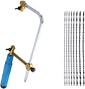 Professional Coping Saw w/ 8 Spiral Blades - for Metal & Woodworking - Fast Precision Cutting for Wood, Plastic, Jewelry Crafting,Mini Wire Saw for DIY Crafting (11" x 4.7")