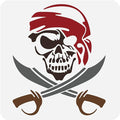 Pirate Skull Stencil Template 11.8 x 11.8 Inch Plastic Reusable Skull Horror by Doodlream