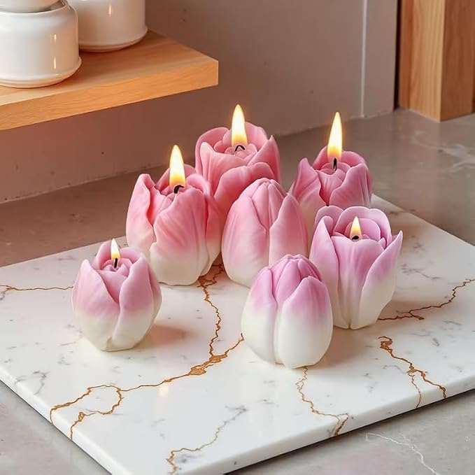3 PCS Tulip Flower Silicone Molds 3D Floral Candle Mold - Image 9
