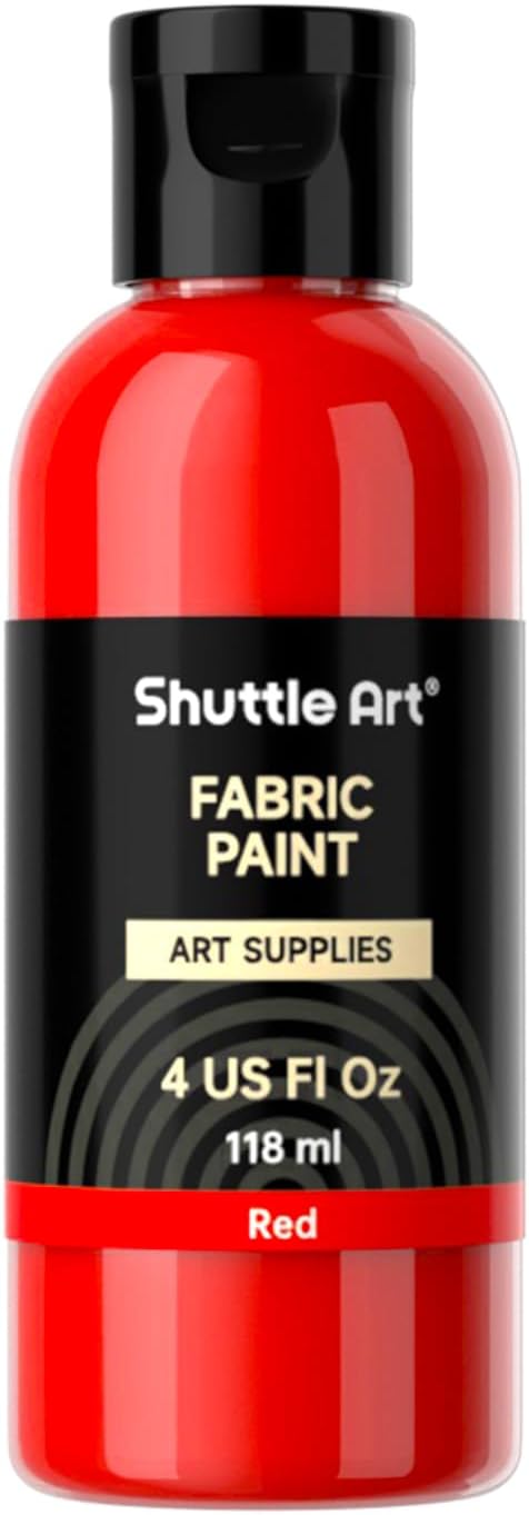 Shuttle Art Red Fabric Paint, 4 oz Fabric Paint by ShuttleArt