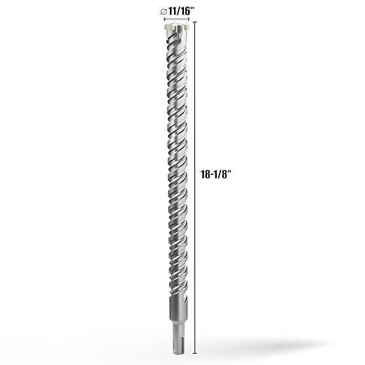 CSOOM SDS Plus Rotary Hammer Drill Bit 3/4"x18.11", Professional Concrete Drill Bit for Concrete, Brick, Stone and Cement Walls