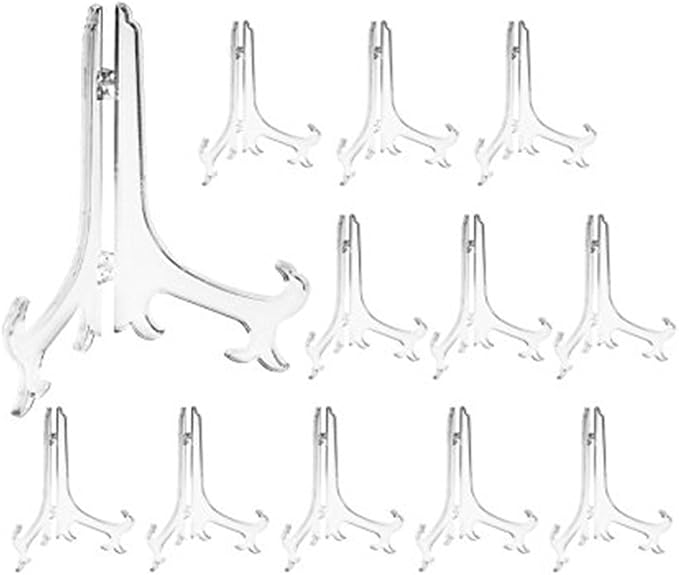 Artliving 7 Inch Clear Plastic Easels or Stand/Plate Holders to Display by Artliving