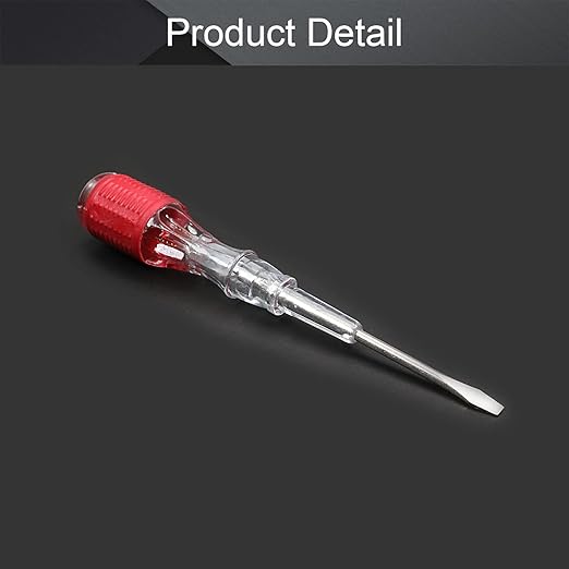 Fielect 2pcs Voltage Tester Voltage Detector Pen Circuit Tester Tool Steel Batch Slotted Test Pencil JRDB-859 AC/DC 100-500V Clear