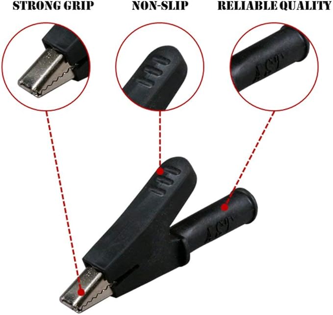Test Lead SILICONE Alligator Clip Heavy Duty to Alligator Clip Heavy Duty (5 ft)