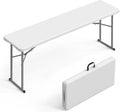 VINGLI 6 FT Narrow Folding Table, Tabletop Folded in Half, Home Work by VINGLI