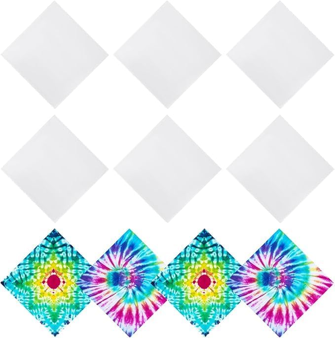 20/40 Pcs White Bandanas for Tie Dye DIY Blank Cotton Bandanas Plain by Fivebop