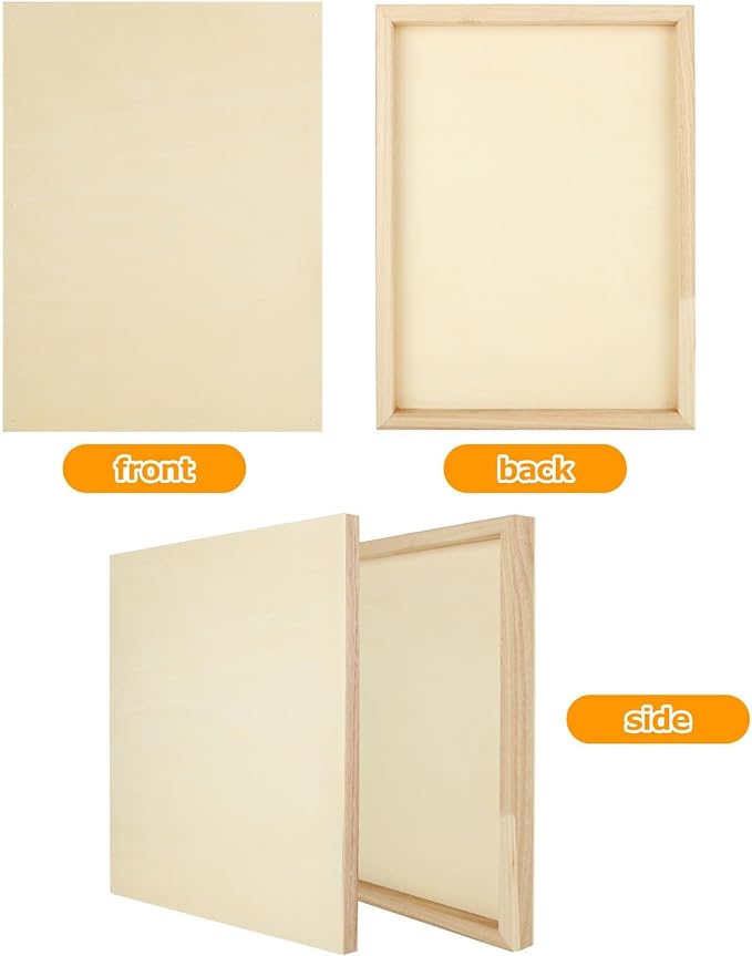 6 Pack Unfinished Wood Canvas Panels - Image 4
