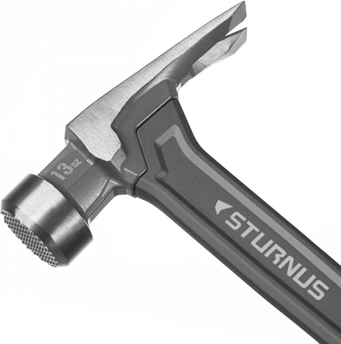 Sturnus Pink 13oz Velocity Rip Claw Hammer – 13oz, Lightweight Aluminum & Ergonomic, Pro-Grade with Anti-Vibration Grip (Milled Face, Short Handle)