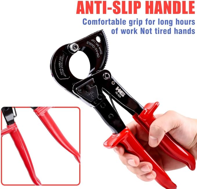 HKS Ratchet Cable Wire Cutter Heavy Duty for Cutting Electrical Aluminum Copper and Multi-core Cables up to 240mm²