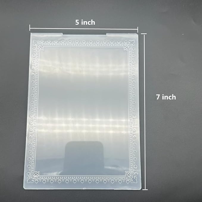 3D Plastic Embossing Folder Template Simple lace Border Texture 5x7 Inch - Image 2