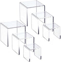 HIIMIEI Clear Acrylic Display Risers 2 Sets, 3-Tier Risers Stands Showcase by HIIMIEI