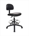 Chair Master - Tall Bench Height Task Chair for Labs, Exam Rooms, Doctor and Dentist Offices. Easy to Clean! 23"-33" Seat Ht. (Tall Bench Height, Black)
