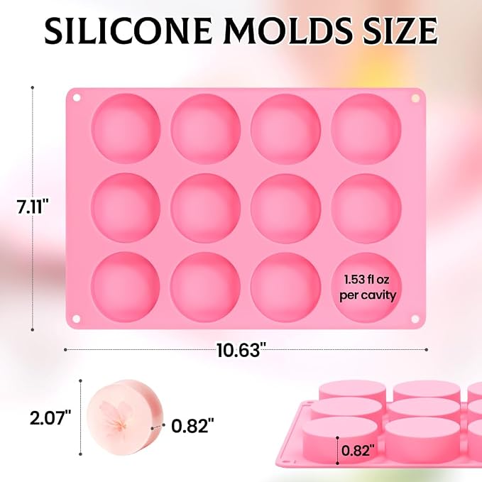 SJ Soap Molds 2 Packs, Cylindrical Silicone Soap Molds - Image 4