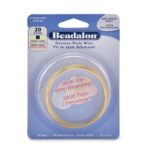 Beadalon German Style Wrapping Wire, Tarnish Resistant Brass, 20 Gauge by Beadalon