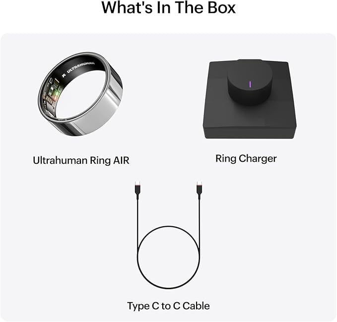 ULTRAHUMAN Ring AIR-Smart Ring Health Tracker, Size First Sizing Kit,Sleep Tracker,Smart Ring for Men/Women,Fitness Tracker (Made in India, Space Silver, 13)