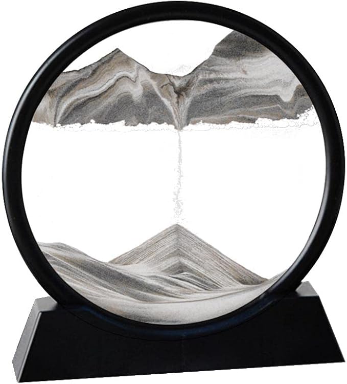Arthink Moving Sand Art Picture in Motion Round Glass 3D Deep Sea Landscape by Arthink