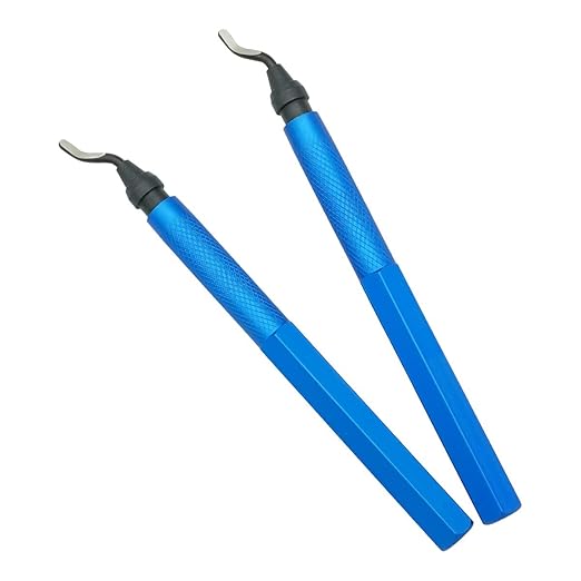 JOYFUL&HOPEFUL Deburring Tools Pack of 2, 6-1/2" Swivel Hand Deburring Tool with HSS Blade Removing Burr for Resin Aluminum Copper Metal Plastic Pipes