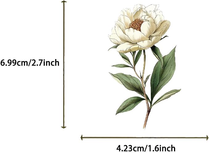 50Pcs White Flower Stickers Transparent Aesthetic Flowers Stickers - Image 2