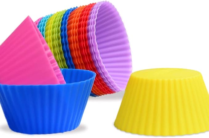 24 Pack Silicone Baking Cups Reusable Muffin Liners Non-Stick Cup Cake Molds - Image 7