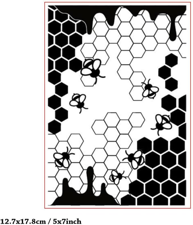 Bees Honeycomb Background Pattern Plastic Embossing Folder, 3D Textured - Image 2