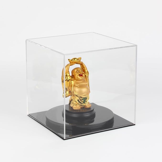 Acrylic Box with Black Base, Simple Self-Assembly Clear Trophy Display Case - Image 2