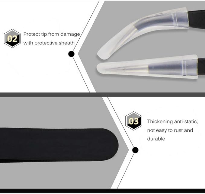 ZHIYE Precision ESD Anti-Static Tweezers, Jewelry-making, Laboratory Work - Image 7