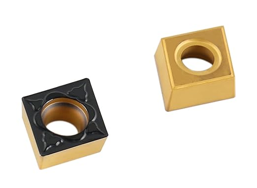 Accusize Industrial Tools Ccmt32.51-P3 Cvd Coated Carbide Inserts, 10 Pcs/Box, Black and Yellow, 2200-1014
