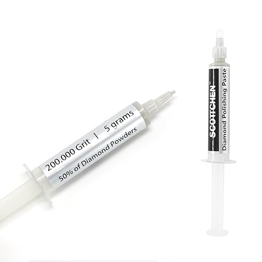 SCOTTCHEN Diamond Polishing Paste,200,000 Grit 0-0.1 Microns Lapping Compound with 50% Concentration of Diamond Powders for Jewelry, Metal, Ring, Glass, Coin,etc.-5 Gram