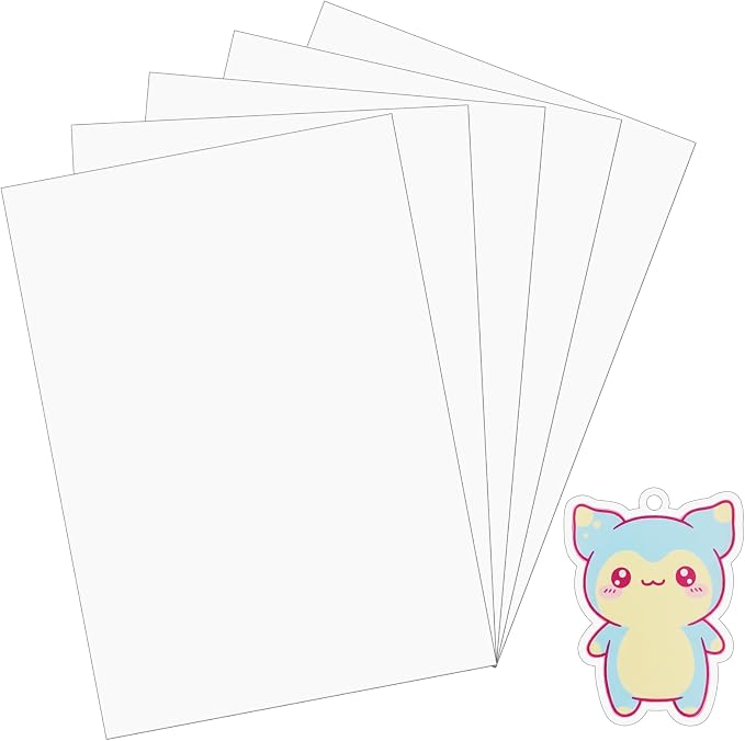WISYOK 5Pcs Shrinky Dink Sheets, Printable Shrinking Plastic Sheets by WISYOK