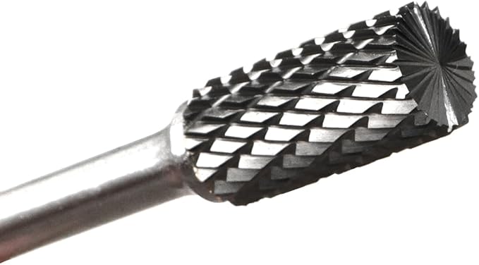 Carbide Burr Set 1/4" Shank SB-3 Die Grinder Bits Tungsten Double Cut Burr Bits (3/8" Cutter Dia X 0.79" Cutter Length) for Die Grinder Kits Metal Grinding Drilling Polishing (3pcs)