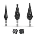 Cobalt Steel Step Drill Bit Set - 3PCS 30 Sizes for Metal, Impact-Ready Step Bits for Steel with Titanium Coating & Aluminum Case | Professional Metal Drill Bit Kit(3pc)